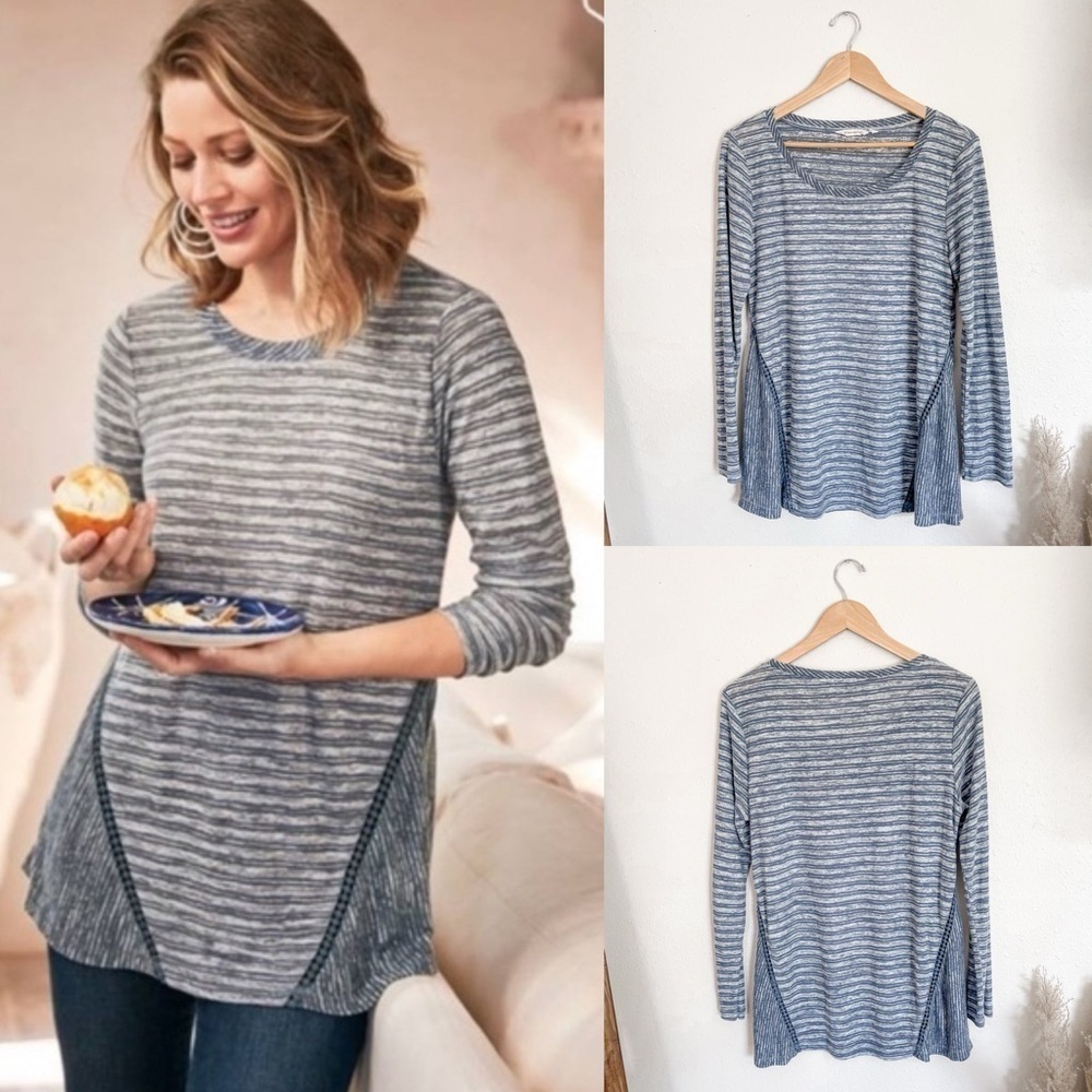 Soft Surroundings | Dylan Striped Knit Swing Top, medium